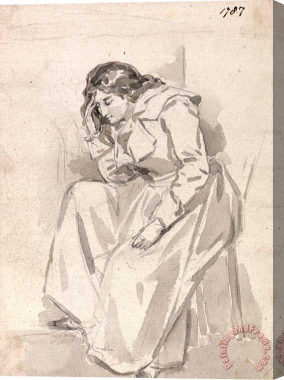 James Ward Study of a Seated Woman Stretched Canvas Painting / Canvas Art