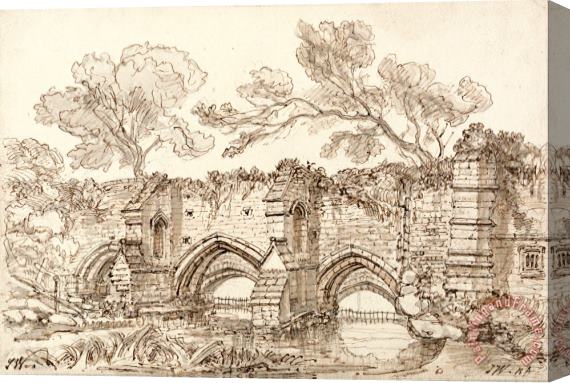 James Ward The Old Double Bridge, Bury St. Edmunds Stretched Canvas Print / Canvas Art