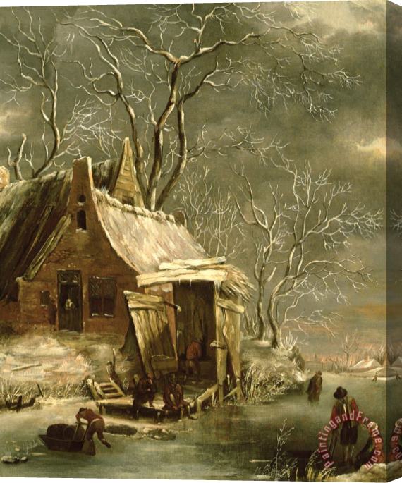 Jan Beerstraten Winter Scene Stretched Canvas Print / Canvas Art