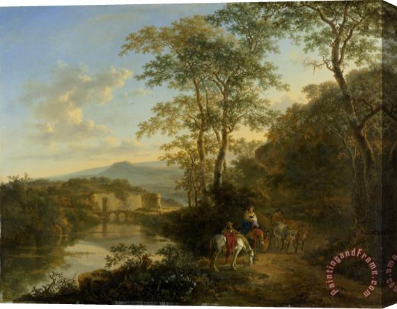 Jan Both Italian Landscape with The Ponte Molle Stretched Canvas Print / Canvas Art