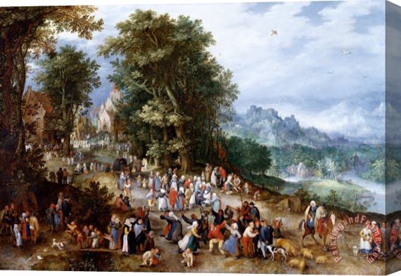 Jan Breughel Flemish Fair Stretched Canvas Painting / Canvas Art