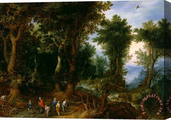 Jan Breughel Wooded Landscape with Abraham And Isaac Stretched Canvas Painting / Canvas Art