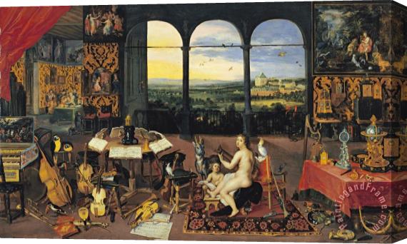 Jan Brueghel An Allegory of Hearing Stretched Canvas Painting / Canvas Art