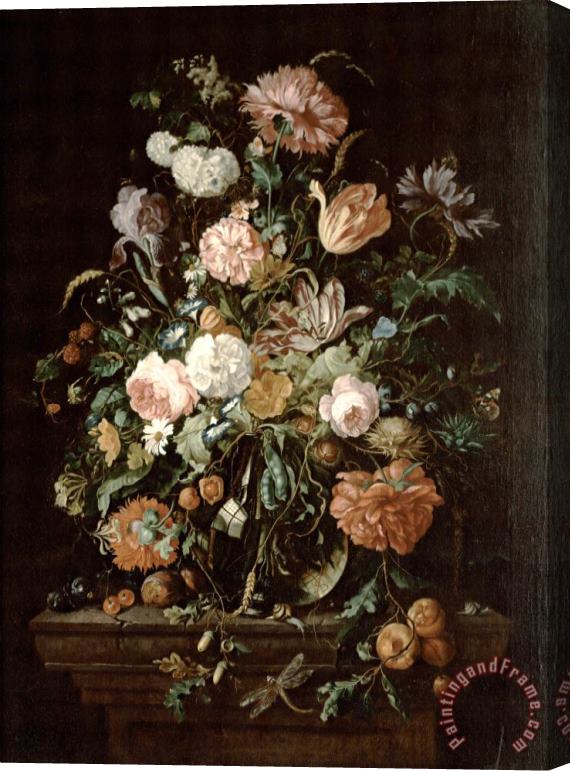 Jan Davidsz de Heem Still Life with Flowers in a Glass Bowl Stretched Canvas Print / Canvas Art