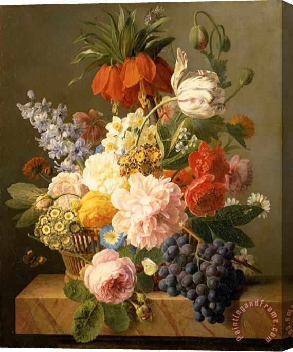 Jan Frans van Dael Still Life with Flowers and Fruit Stretched Canvas Print / Canvas Art