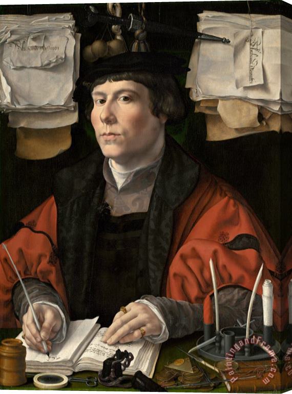 Jan Gossaert Portrait of a Merchant Stretched Canvas Painting / Canvas Art