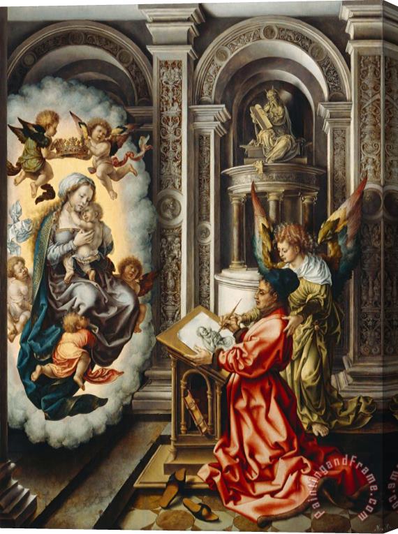 Jan Gossaert St. Luke Painting The Madonna Stretched Canvas Painting / Canvas Art