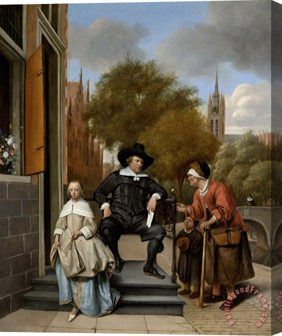 Jan Havicksz Steen Adolf And Catharina Croeser, Known As 'the Burgomaster of Delft And His Daughter' Stretched Canvas Painting / Canvas Art