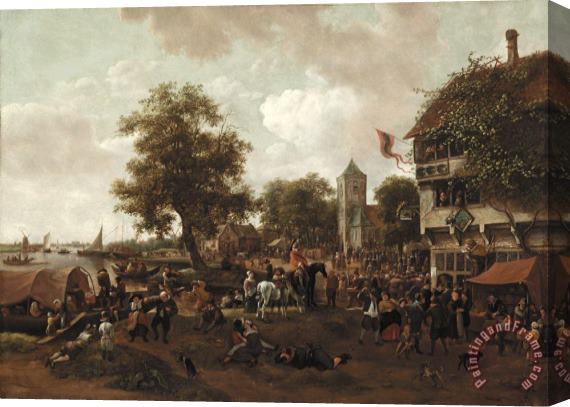 Jan Havicksz Steen The Fair at Oegstgeest Stretched Canvas Print / Canvas Art