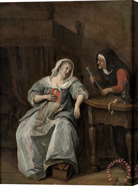 Jan Havicksz Steen The Sick Woman Stretched Canvas Painting / Canvas Art