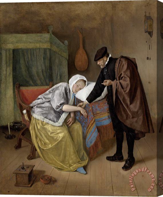 Jan Havicksz Steen The Sick Woman Stretched Canvas Print / Canvas Art
