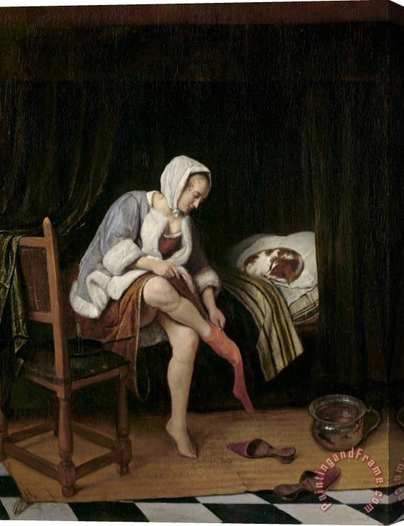 Jan Havicksz Steen Woman at Her Toilet Stretched Canvas Painting / Canvas Art