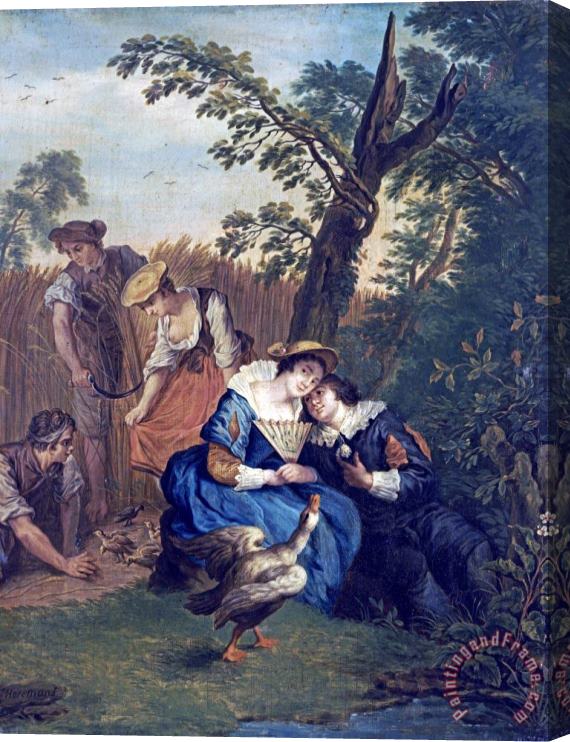 Jan Josef Horemans the Younger A Courting Couple Beneath a Tree Stretched Canvas Print / Canvas Art