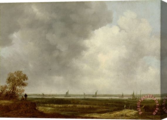 Jan Josefsz Van Goyen Vista of The Floodplain of a River (panorama in Guelders) Stretched Canvas Print / Canvas Art