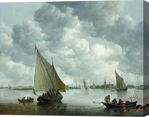 Jan Josephsz van Goyen Fishingboat in an Estuary Stretched Canvas Print / Canvas Art