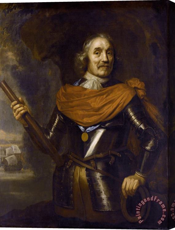 Jan Lievens Portrait of Lieutenant Admiral Maerten Harpertsz Tromp Stretched Canvas Painting / Canvas Art