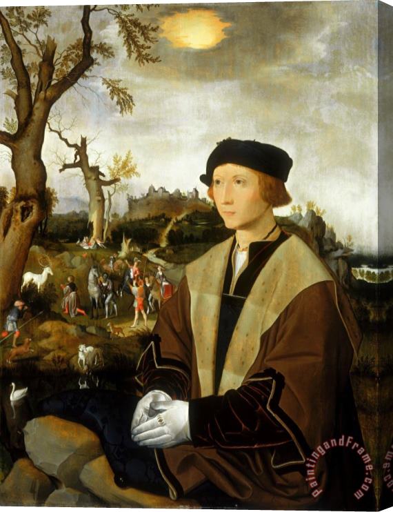 Jan Mostaert Portrait of a Young Man Stretched Canvas Painting / Canvas Art