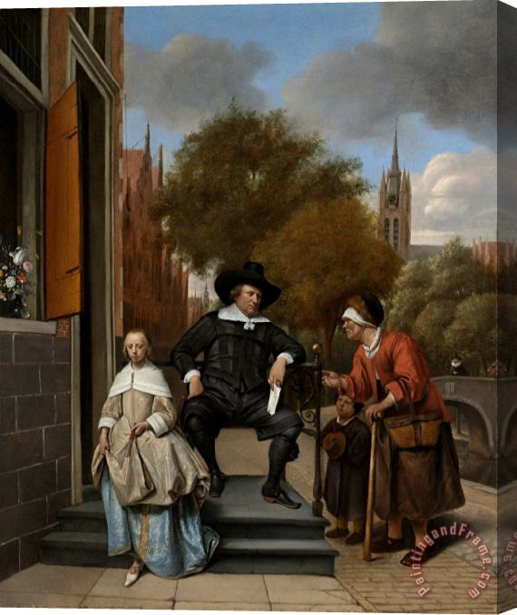 Jan Steen A Burgomaster of Delft And His Daughter Stretched Canvas Print / Canvas Art