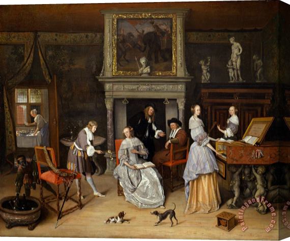 Jan Steen Fantasy Interior with Jan Steen And The Family of Gerrit Schouten Stretched Canvas Print / Canvas Art