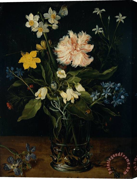Jan the Elder Brueghel Still Life with Flowers in a Glass Stretched Canvas Print / Canvas Art
