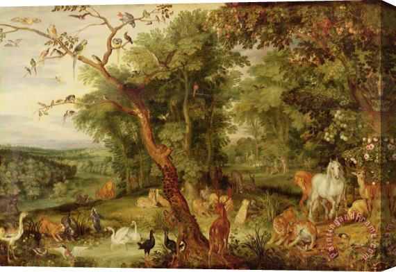 Jan the Elder Brueghel The Garden of Eden Stretched Canvas Painting / Canvas Art