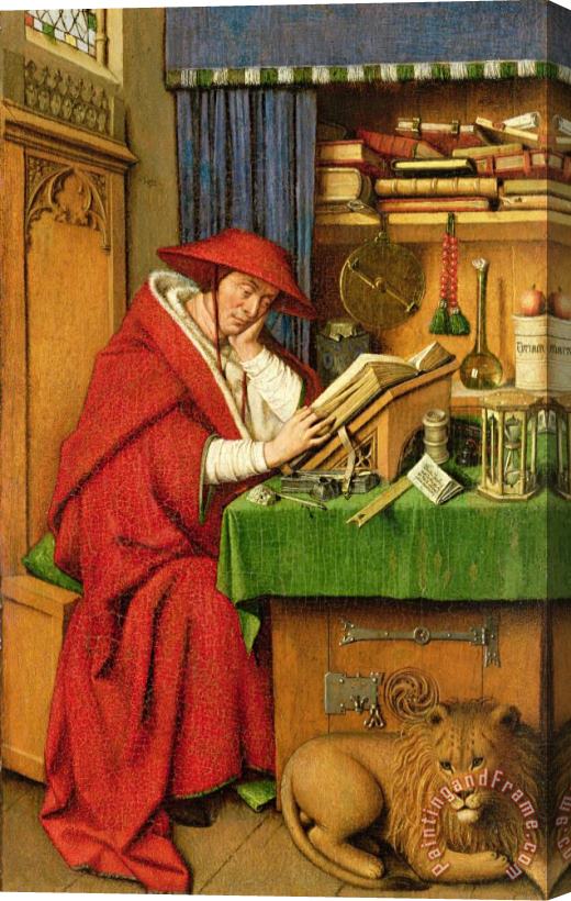 Jan van Eyck St. Jerome in his Study Stretched Canvas Print / Canvas Art