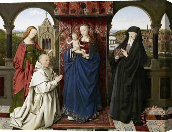 Jan van Eyck The Virgin And Child with Saints And Donor Stretched Canvas Painting / Canvas Art
