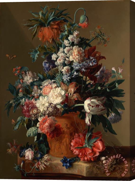 Jan van Huysum  Vase of Flowers Stretched Canvas Print / Canvas Art