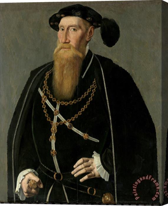 Jan Van Scorel Schoorl Portrait of Reinoud III of Brederode Stretched Canvas Painting / Canvas Art