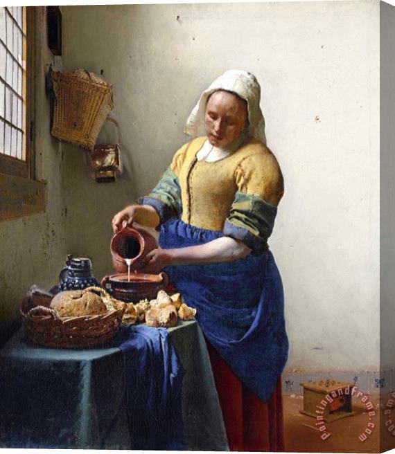 Jan Vermeer The Milkmaid Stretched Canvas Painting / Canvas Art