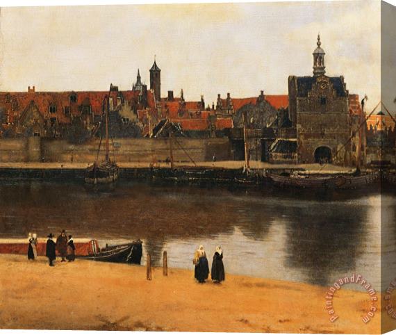 Jan Vermeer View of Delft Stretched Canvas Print / Canvas Art