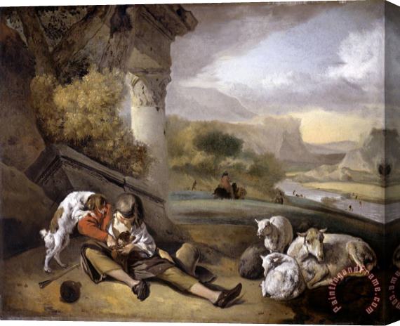 Jan Weenix Landscape with Shepherd Boy Stretched Canvas Painting / Canvas Art