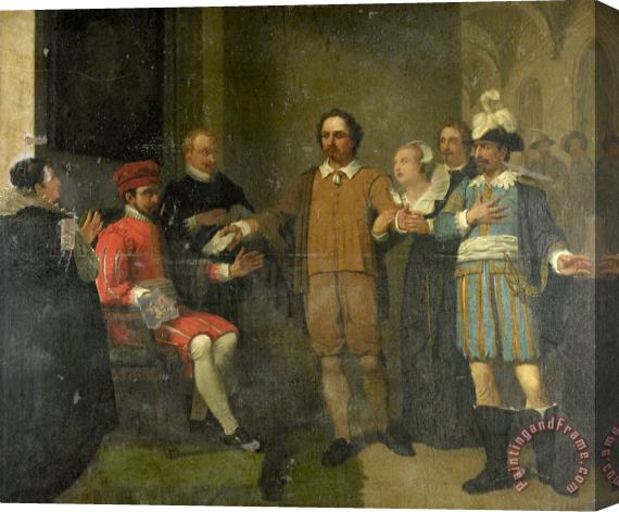 Jan Willem Pieneman Jacob Simonsz De Rijk Getting The Spanish Governor General Requesens to Release Marnix Van Sint Aldegonde, 1575 Stretched Canvas Print / Canvas Art