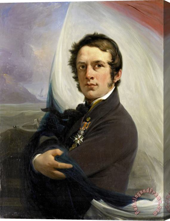 Jan Willem Pieneman Portrait of Jacob Hobein, Rescued The Dutch Flag Under Enemy Fire, 18 March 1831 Stretched Canvas Painting / Canvas Art