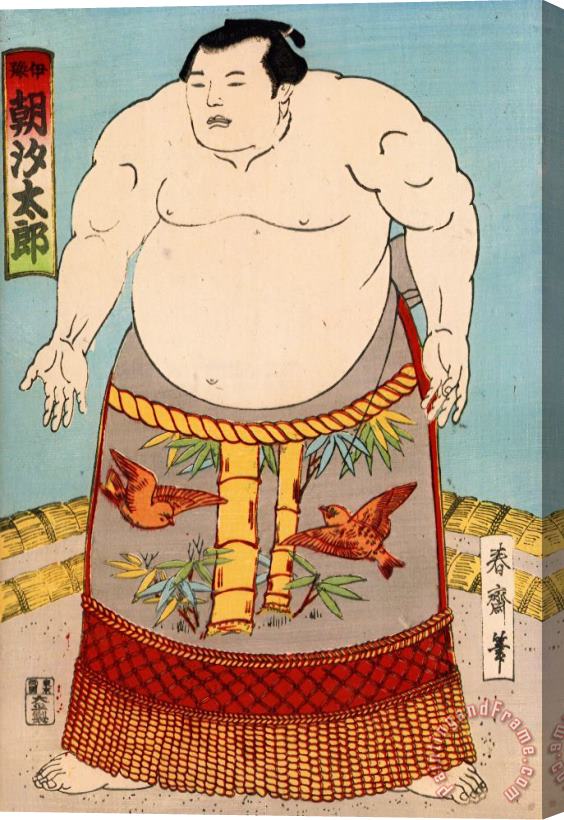 Japanese School Asashio Toro A Japanese Sumo Wrestler Stretched Canvas Painting / Canvas Art