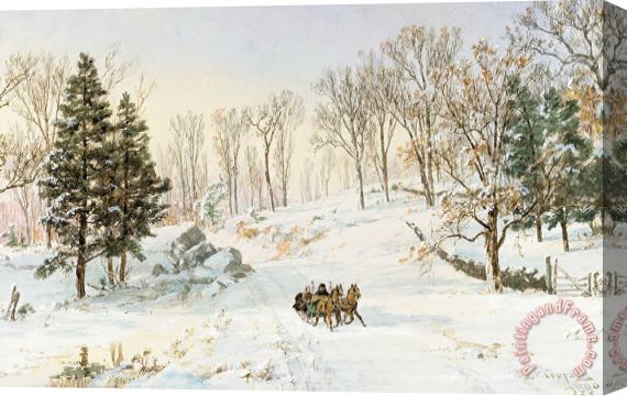 Jasper Francis Cropsey Winter on Ravensdale Road Stretched Canvas Painting / Canvas Art