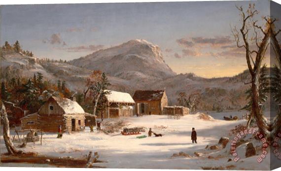 Jasper Francis Cropsey Winter Scene Ramapo Valley, 1853 Stretched Canvas Painting / Canvas Art