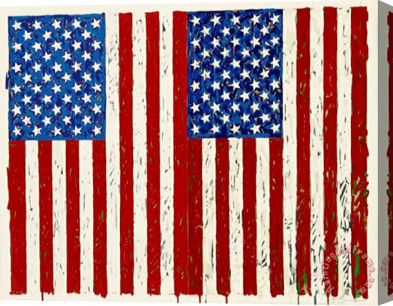 jasper johns Flags I 1973 Stretched Canvas Painting / Canvas Art