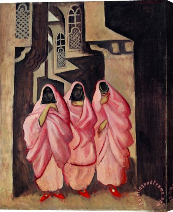 Jazeps Grosvalds Three Women on The Street of Baghdad Stretched Canvas Painting / Canvas Art