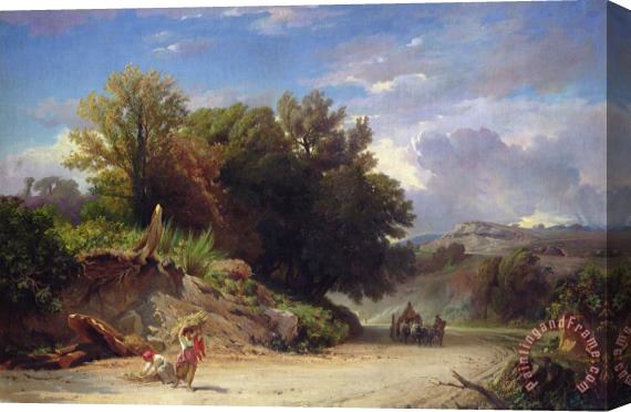 Jean Achille Benouville Landscape on the Outskirts of Rome Stretched Canvas Painting / Canvas Art