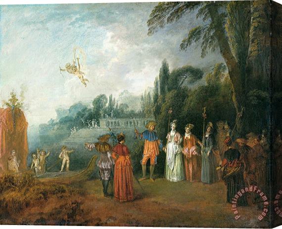 Jean Antoine Watteau Embarking to Cythera Stretched Canvas Painting / Canvas Art