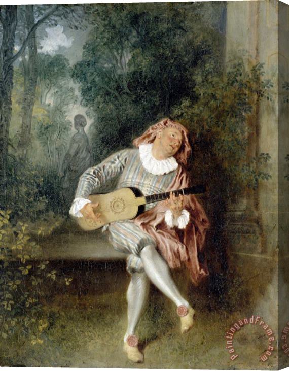 Jean Antoine Watteau Mezzetin Stretched Canvas Painting / Canvas Art