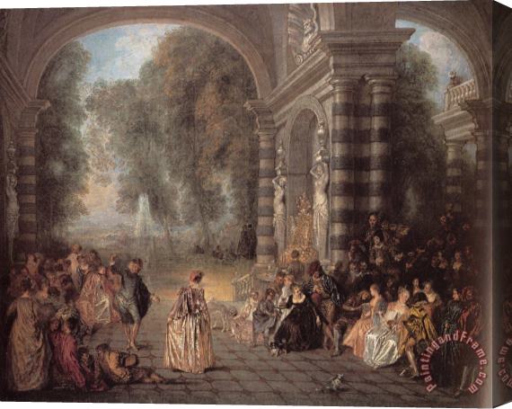 Jean Antoine Watteau Pleasures of The Ball Stretched Canvas Print / Canvas Art