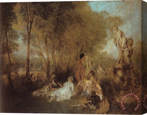 Jean Antoine Watteau The Festival of Love Stretched Canvas Painting / Canvas Art