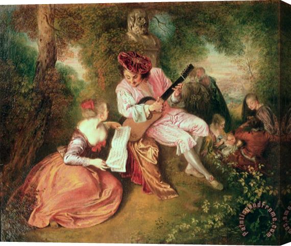 Jean Antoine Watteau The Scale of Love Stretched Canvas Painting / Canvas Art