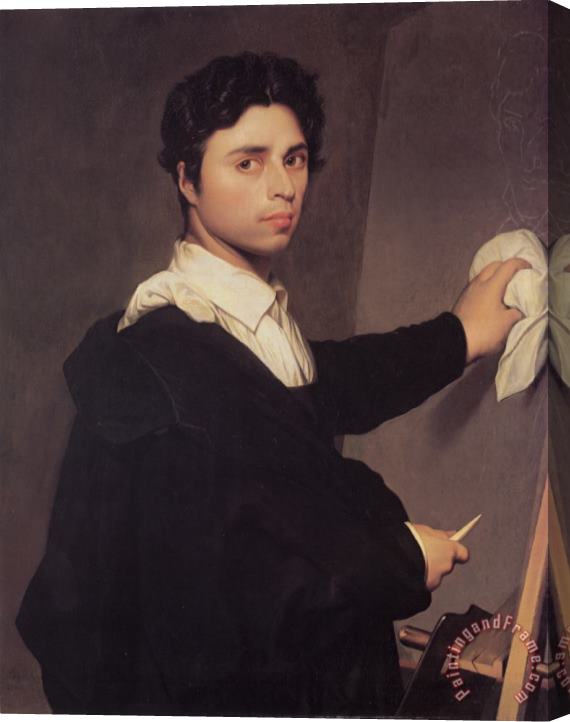 Jean Auguste Dominique Ingres Copy After Ingres's 1804 Selfportrait Stretched Canvas Painting / Canvas Art