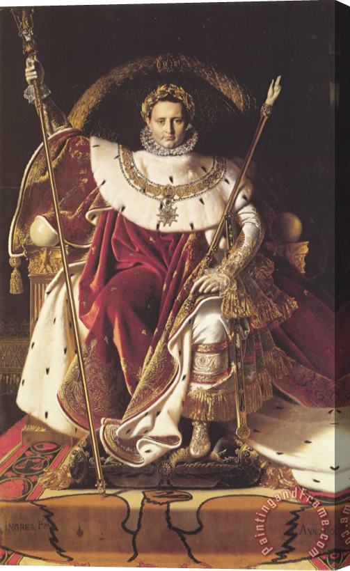 Jean Auguste Dominique Ingres Napoleon I on His Imperial Throne Stretched Canvas Print / Canvas Art