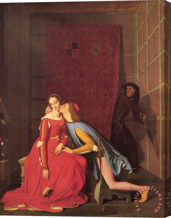 Jean Auguste Dominique Ingres Paolo And Francesca Stretched Canvas Print / Canvas Art