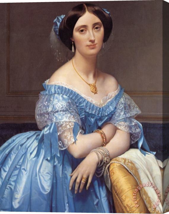 Jean Auguste Dominique Ingres Portrait Of The Princesse De Broglie Stretched Canvas Painting / Canvas Art