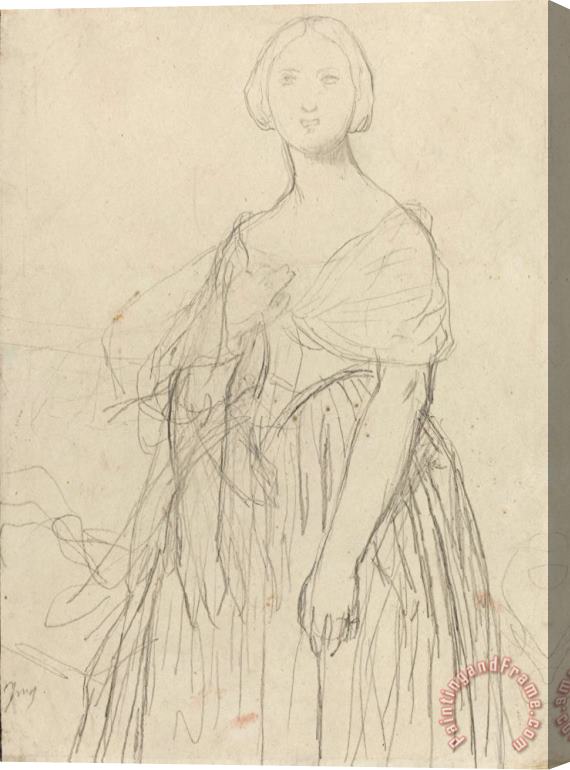 Jean Auguste Dominique Ingres Sketch for Madame Moitessier Stretched Canvas Painting / Canvas Art